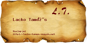 Lacko Tamás névjegykártya